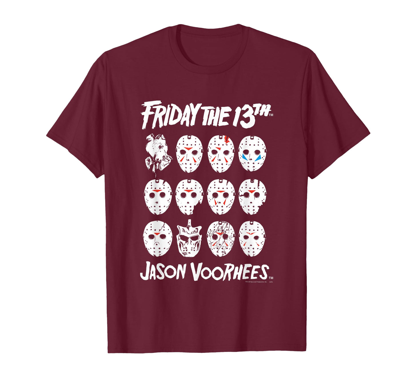 Friday The 13th The Masks of Jason Voorhees Horror Movie T-Shirt