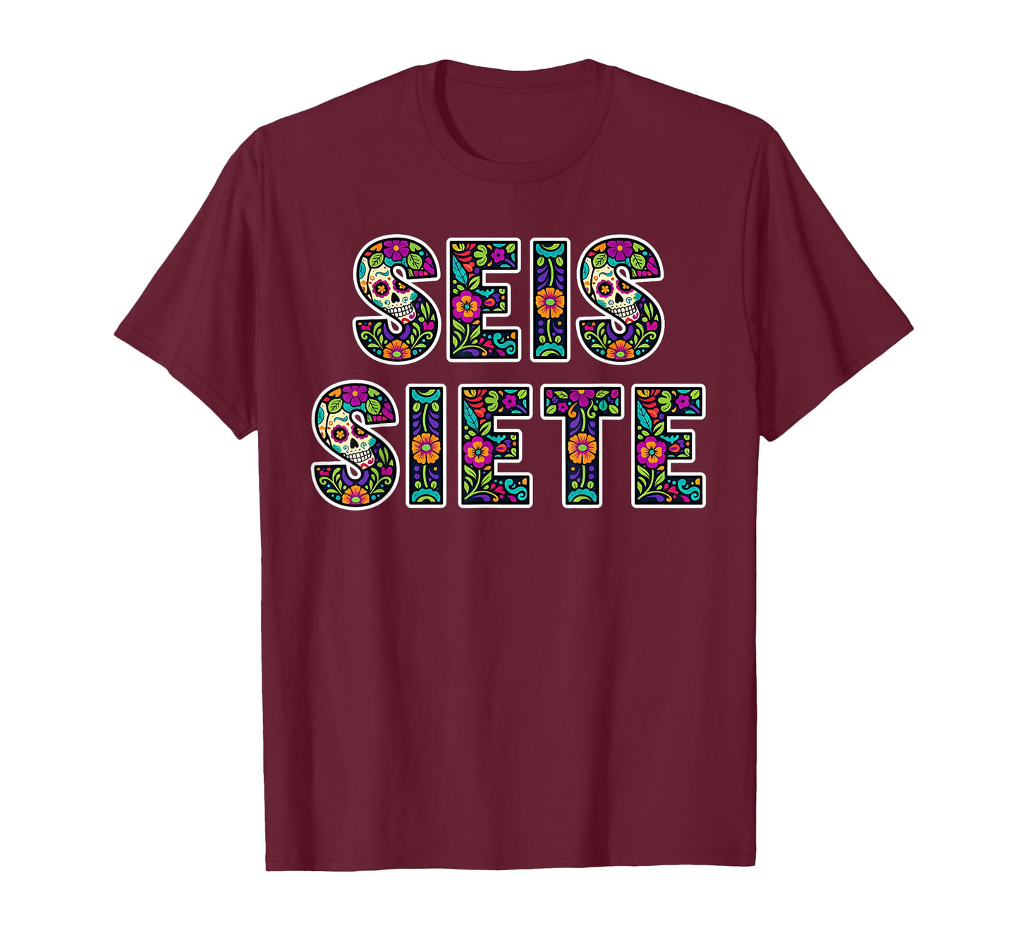 SEIS Siete 67 Six Seven Meme Dia de Los Muertos T-Shirt