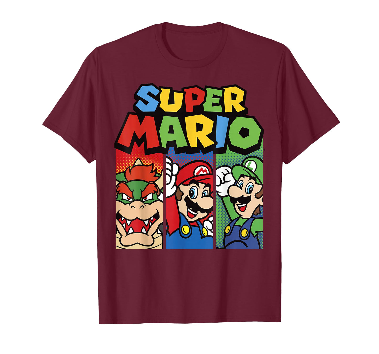 Super Mario Bros Vintage Old School Nintendo Hero Panels T-Shirt