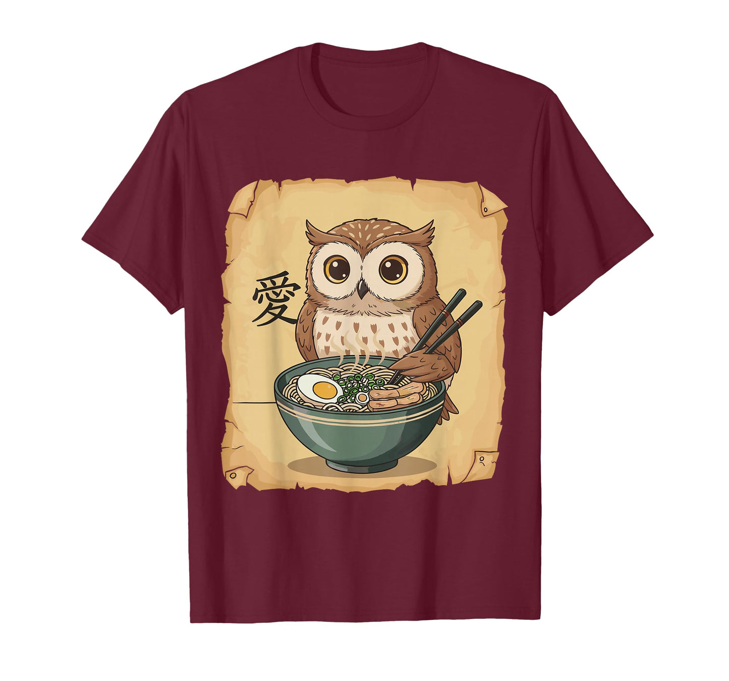 Ramen Owl Noodle Kawaii Lover Japanese Funny Graphic T-Shirt