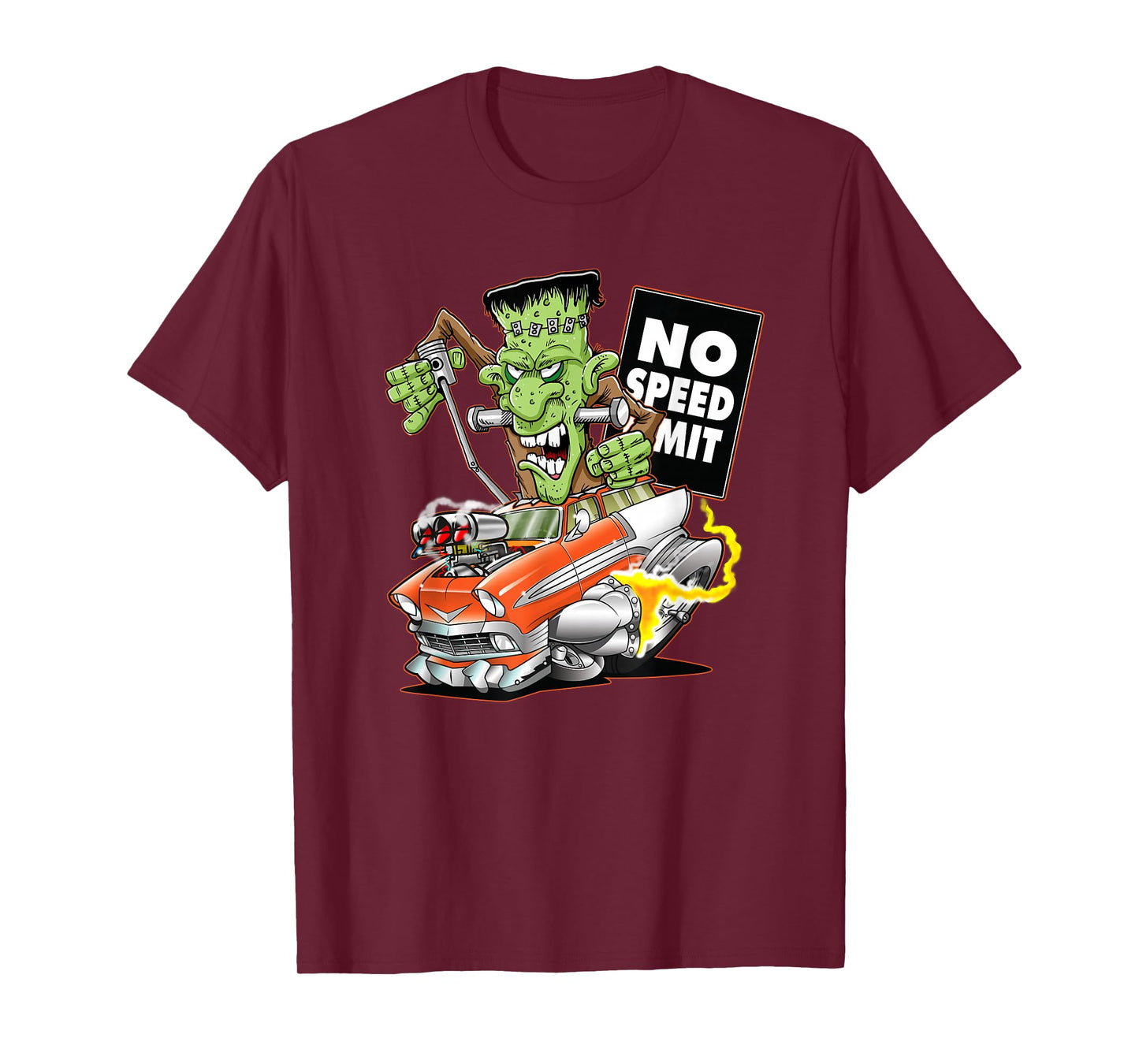 1956 Funny Cartoon Hot Rod Monster Vintage Car T-Shirt