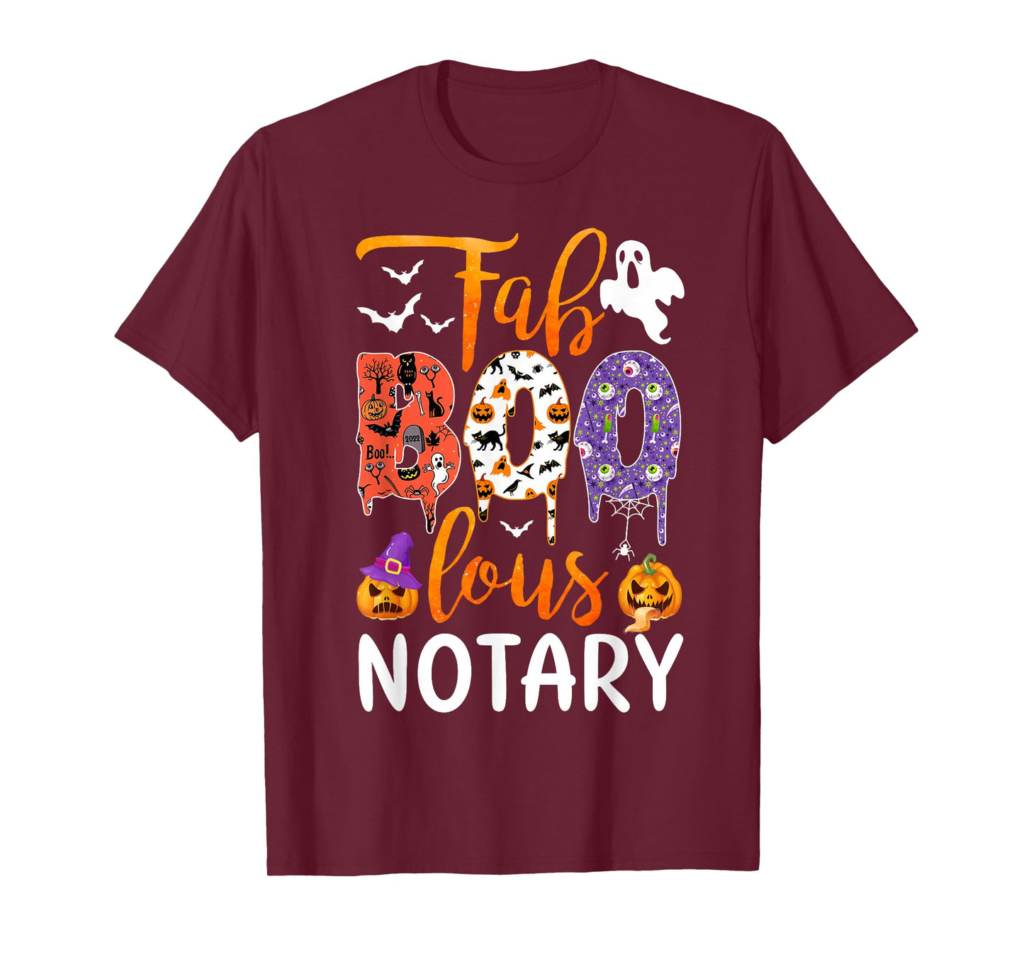 Fab Boo Lous Notary Boo Ghost Pumpkin Halloween T-Shirt