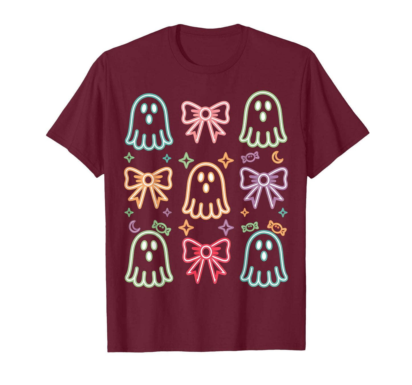 Funny Cute Ghost Spooky Season Glow in Halloween Night T-Shirt
