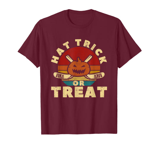 Ice Hockey Player Coach Halloween Pumpkin Hat Trick Or Treat T-Shirt