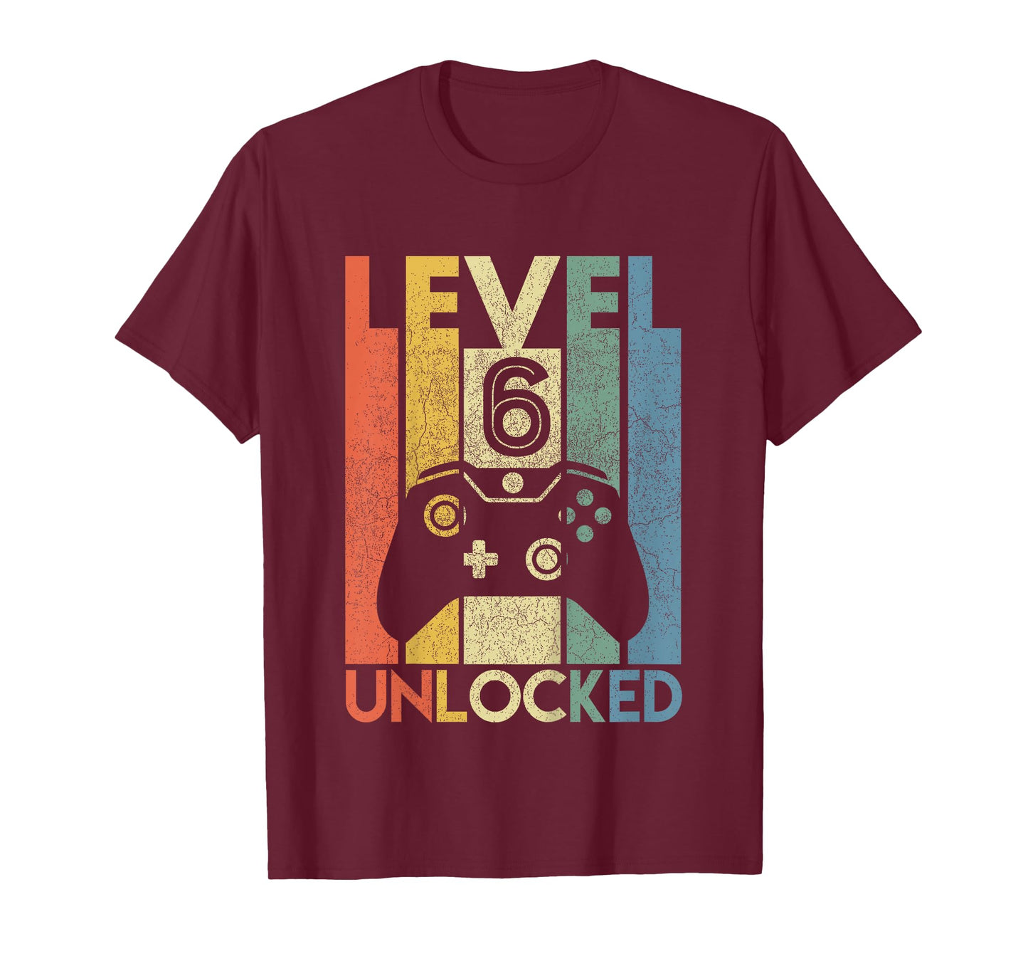 Kids Level 6 Unlocked Shirt Funny Video Gamer 6th Birthday Gift T-Shirt