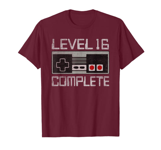 Level 16 Complete 16 Year 16th Wedding Anniversary For Him T-Shirt