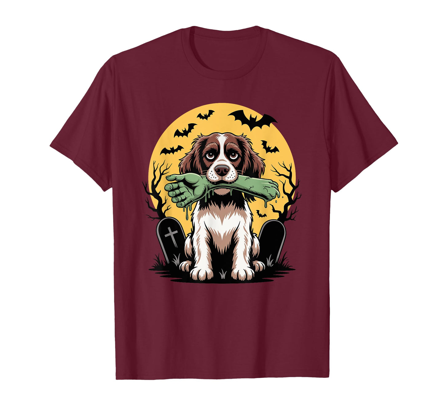 Halloween Moon Zombie English Springer Spaniel Sprocker T-Shirt