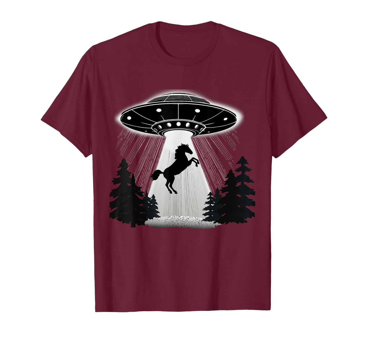 UFO Horse Alien Abduction Flying Saucer Equestrian Cowboy T-Shirt