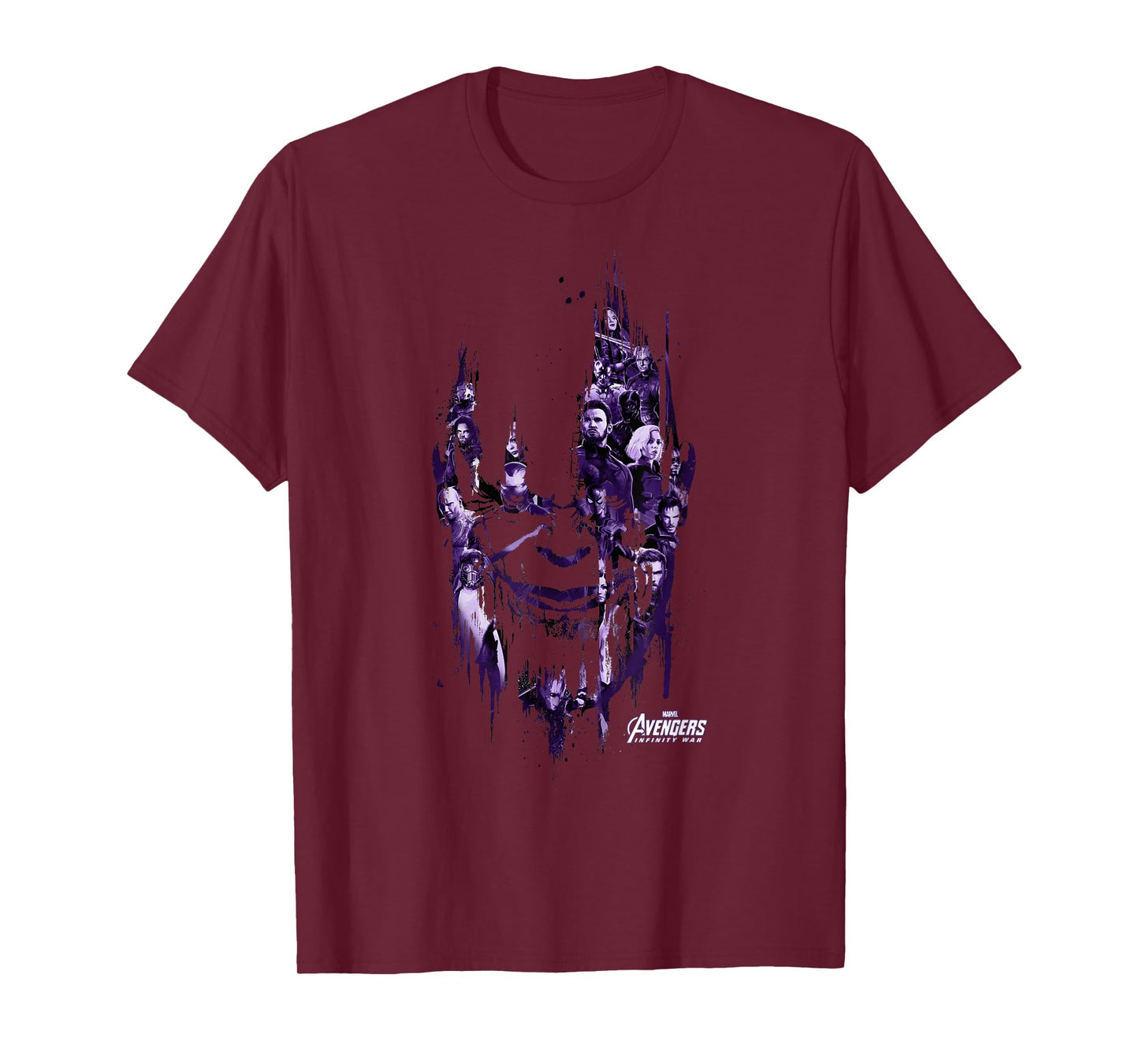 Marvel Infinity War Paint Splat Thanos Head Graphic T-Shirt T-Shirt