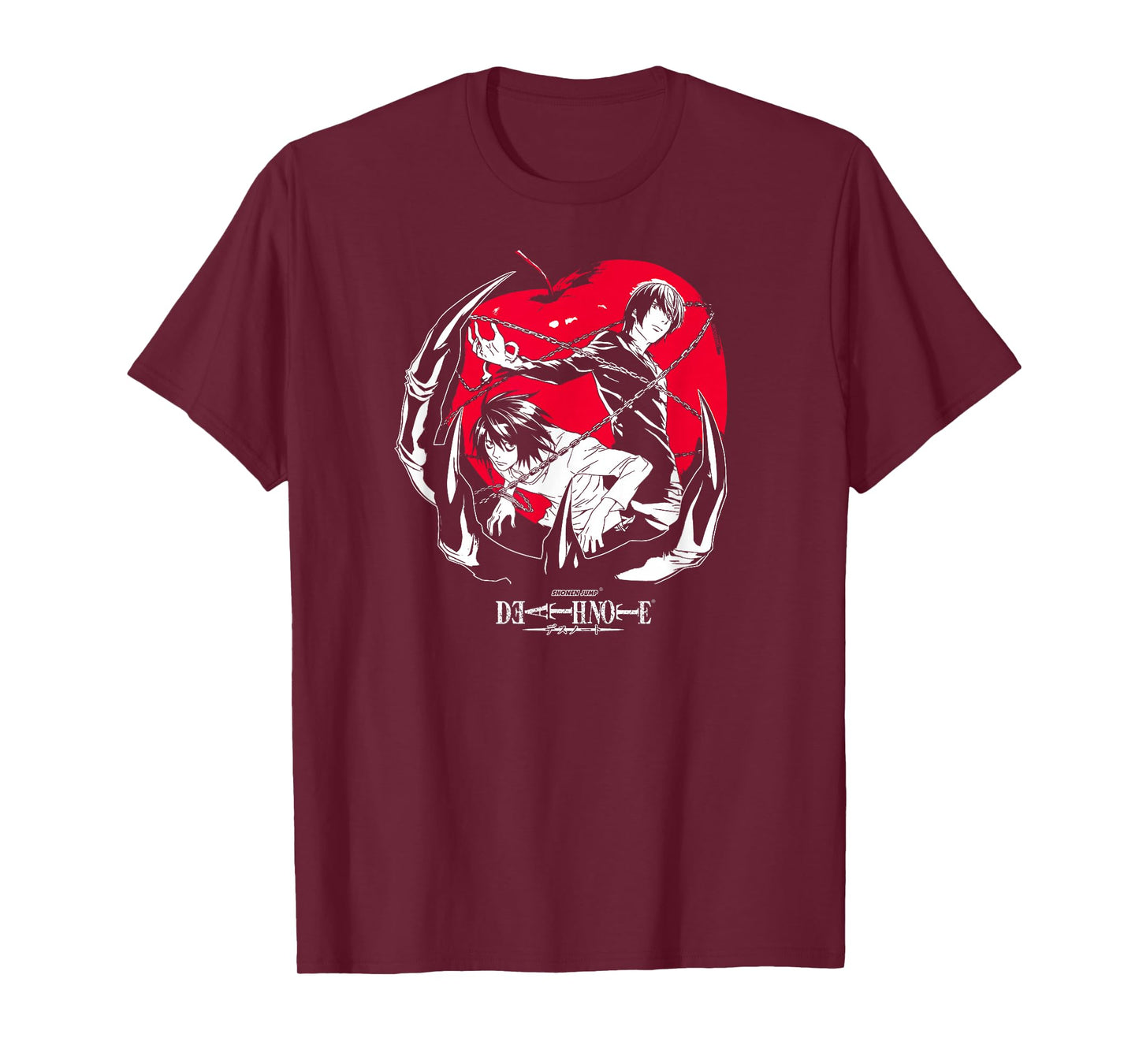 Death Note Light and L with Apple Anime T-Shirt