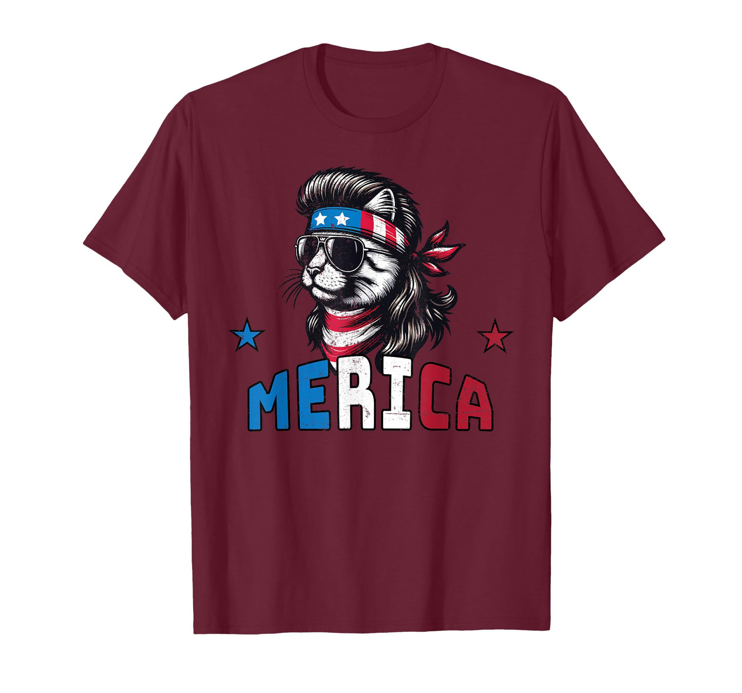 Merica Patriotic Cat - 4th of July Celebration Meowica T-Shirt for Women Kids Men