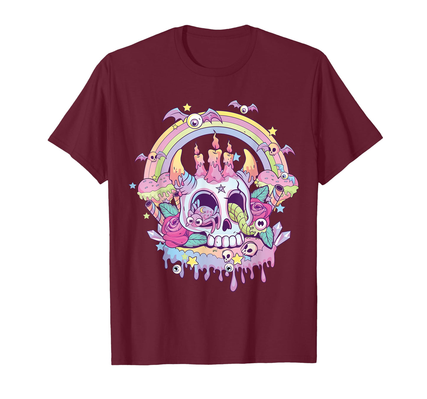 Pastel Goth Cute Creepy Satanic Skull Kawaii Occult Menhera T-Shirt
