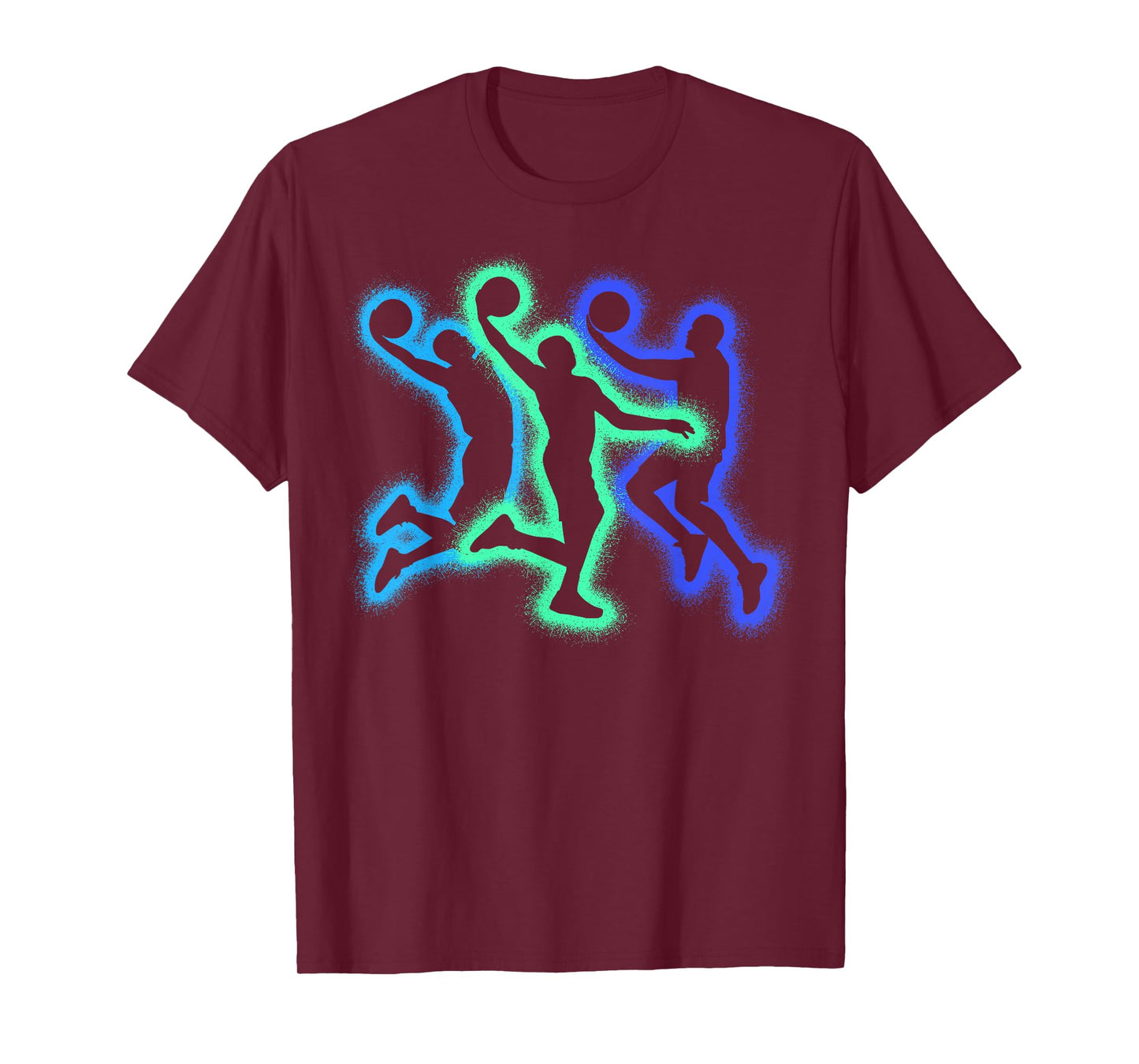 Basketball Player Dunking Silhouettes Men Basketball Boys T-Shirt