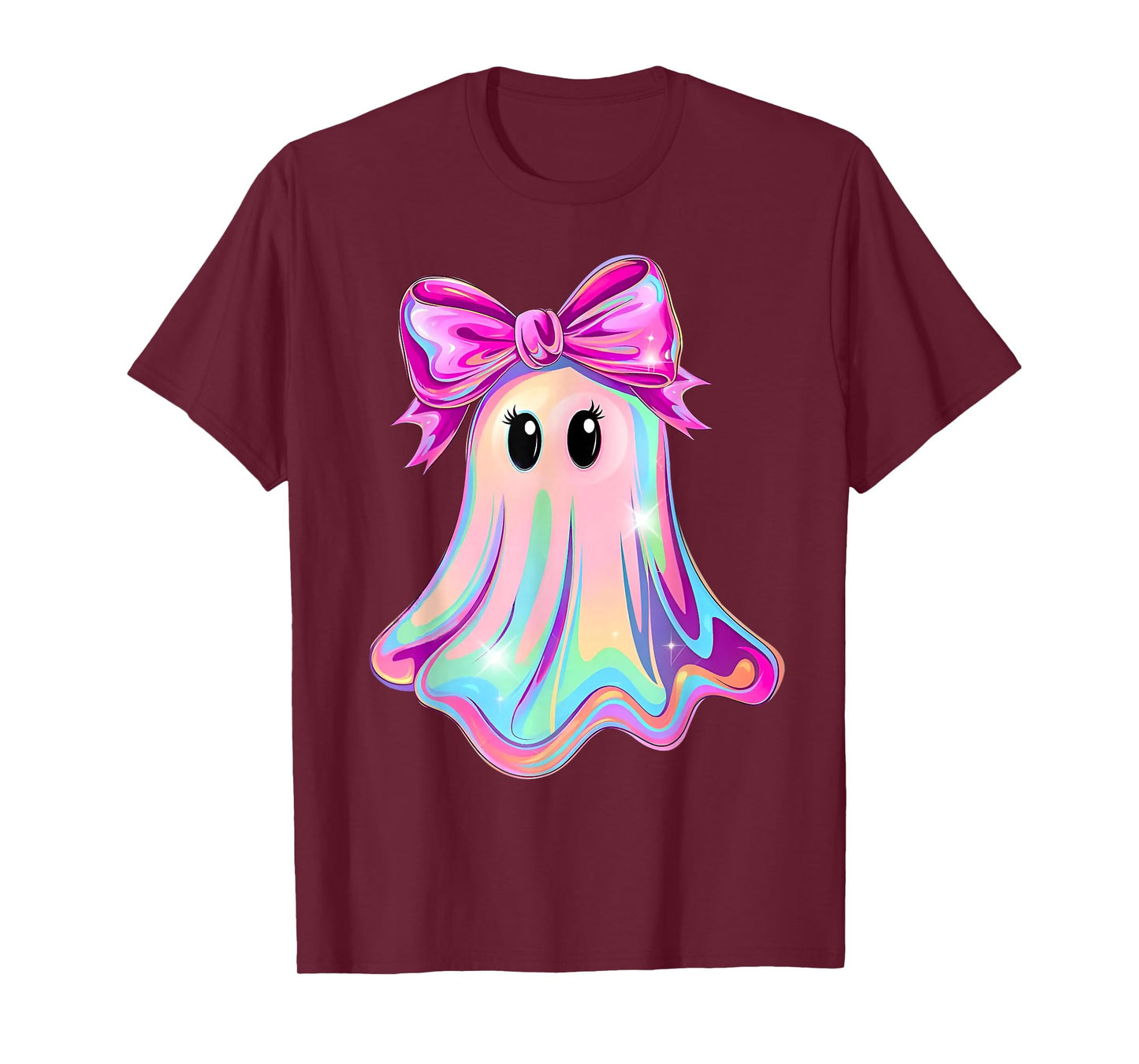 Funny Ghost Coquette Bow Spooky Season Halloween Tie Dye T-Shirt