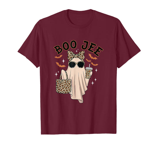 Boo JEE Boujee Pink Ghost Halloween October Vibes T-Shirt
