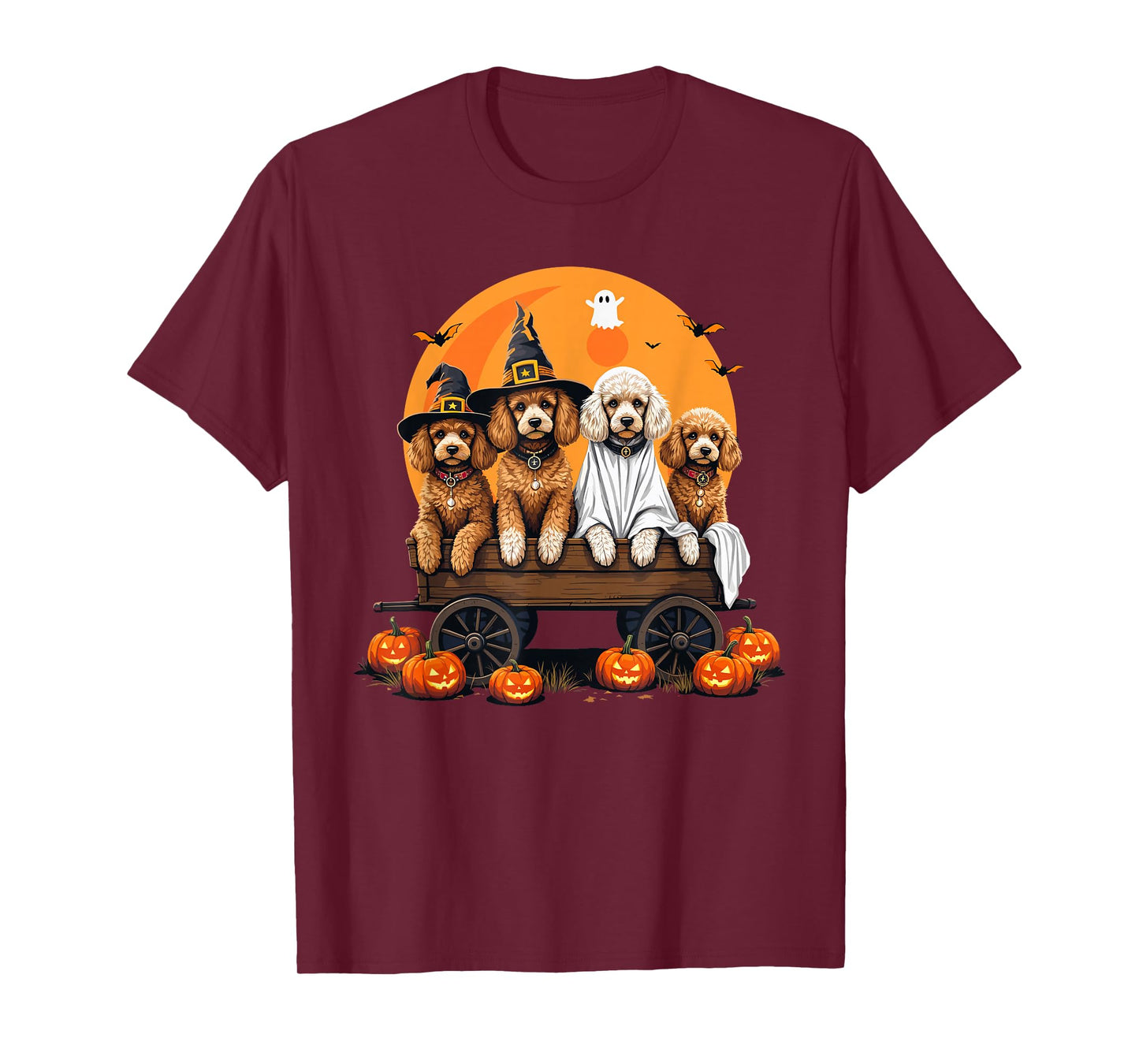 Poodle Ghost Halloween Dog Lovers Costume Men Women Kids T-Shirt