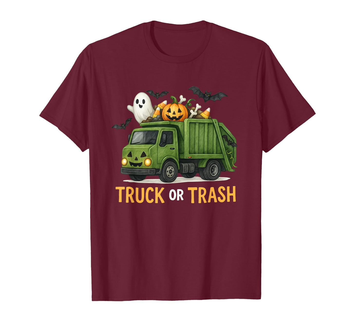 Halloween Garbage Truck or Trash Trick or Treat Truck Kids T-Shirt