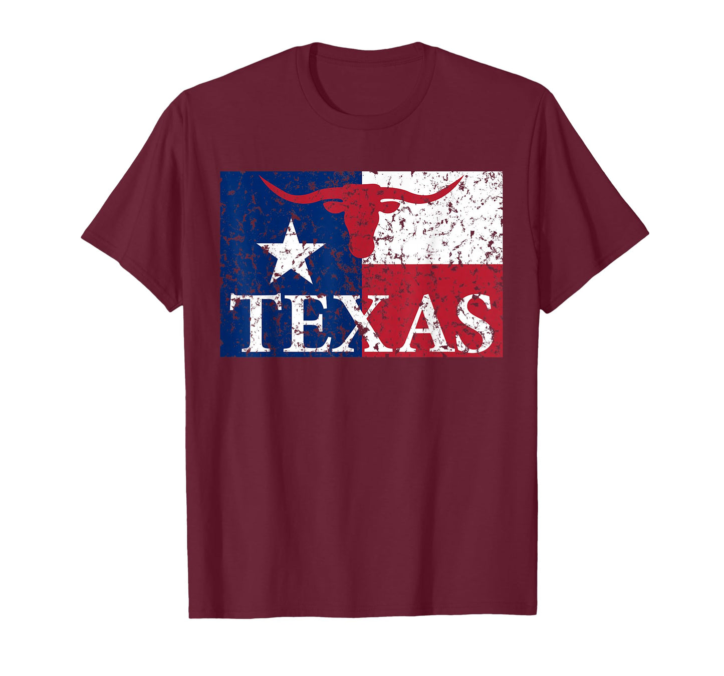 I Love Texas Longhorn Faded Grunge TX Flag T-Shirt T-Shirt