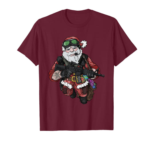 Patriot Progun Santa Claus Soldier XMAS Christmas Shirt T-Shirt