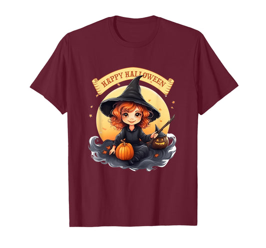Children's Fashion - Halloween Cute Witch with Creepy Something T-Shirt