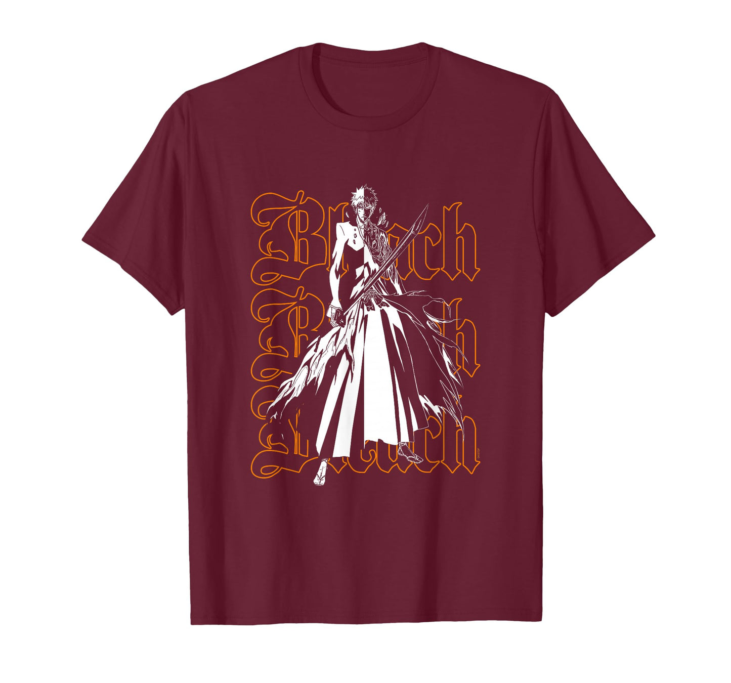 Bleach Ichigo & Repeating Gothic Logo Anime T-Shirt