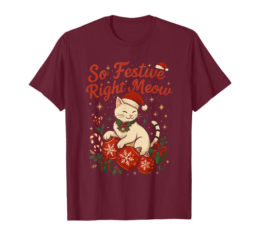 Funny Christmas Cat T-Shirt