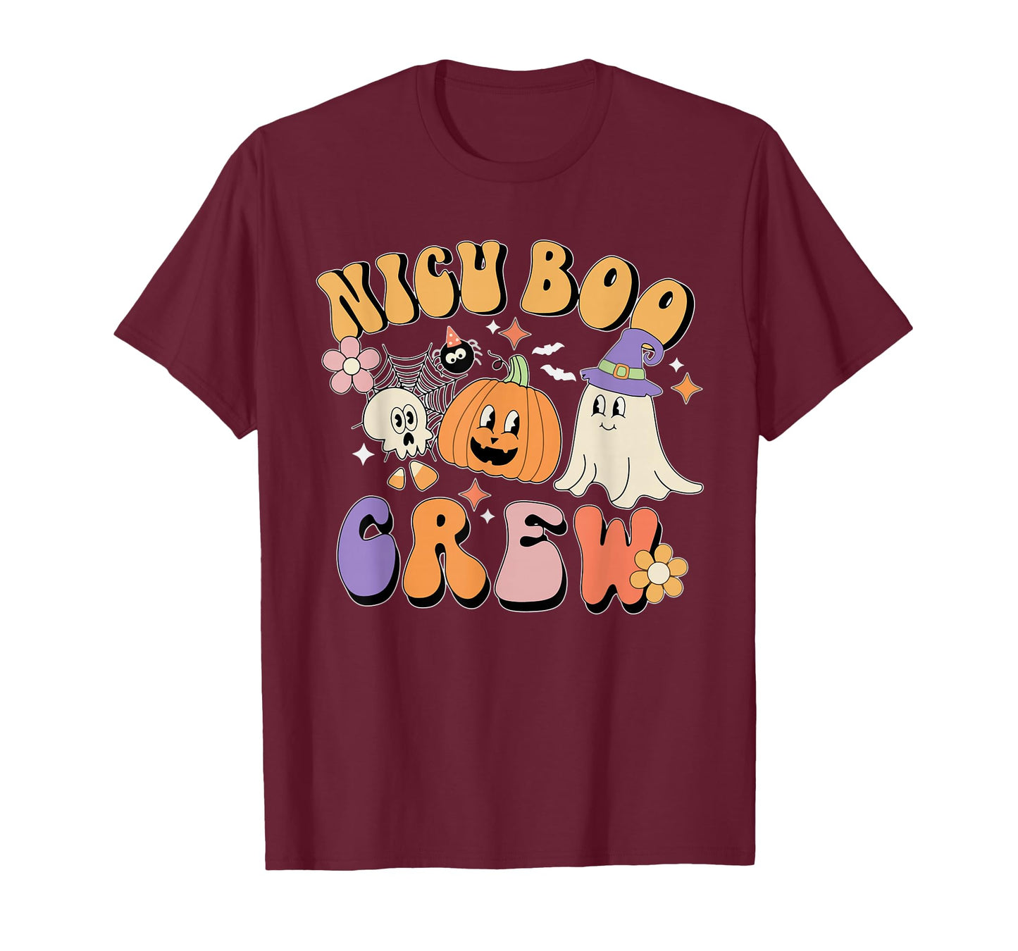 NICU Boo Crew Halloween Ghost Pumpkin T-Shirt