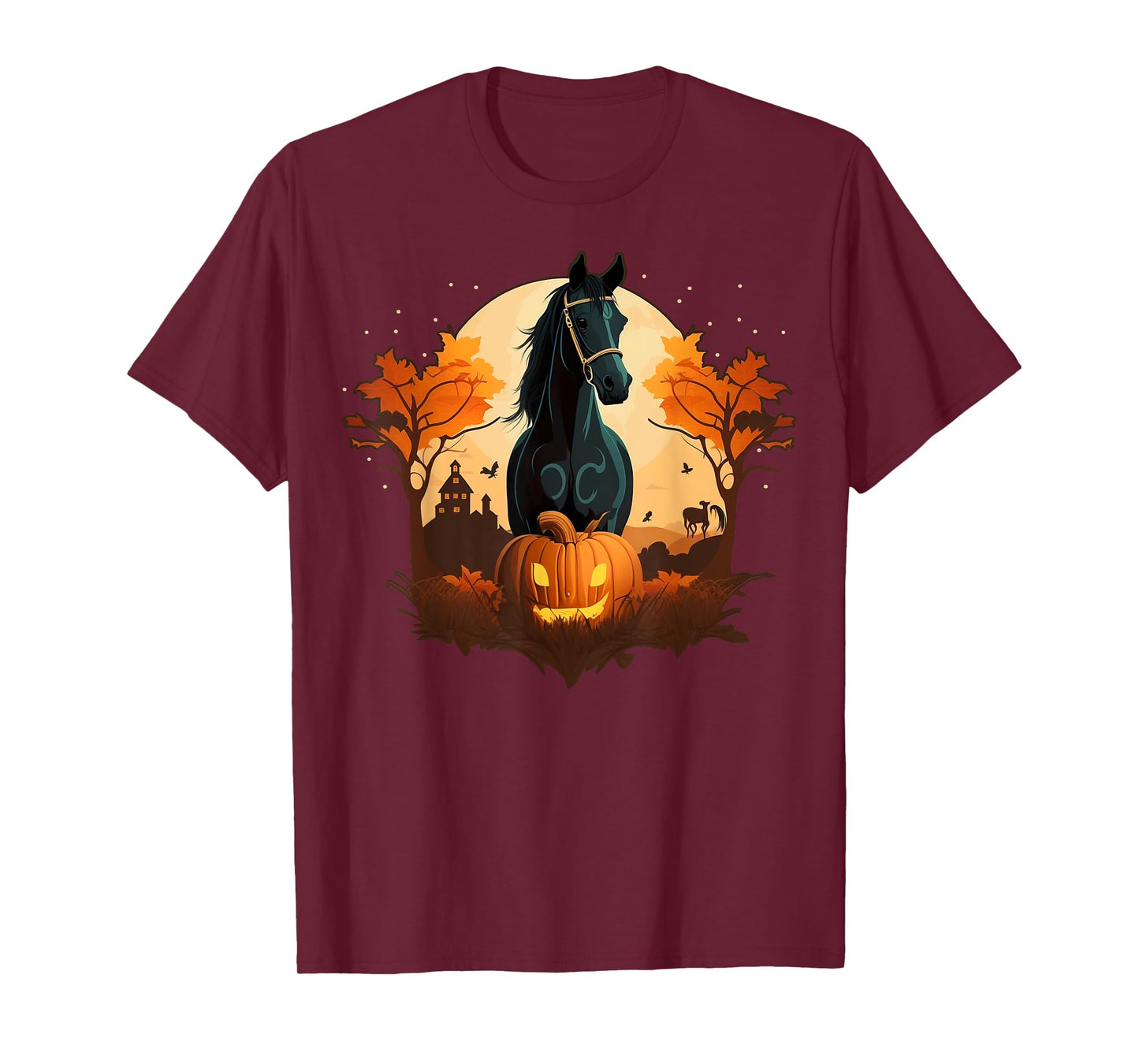 Pumpkin Horse costume on Horse Halloween T-Shirt