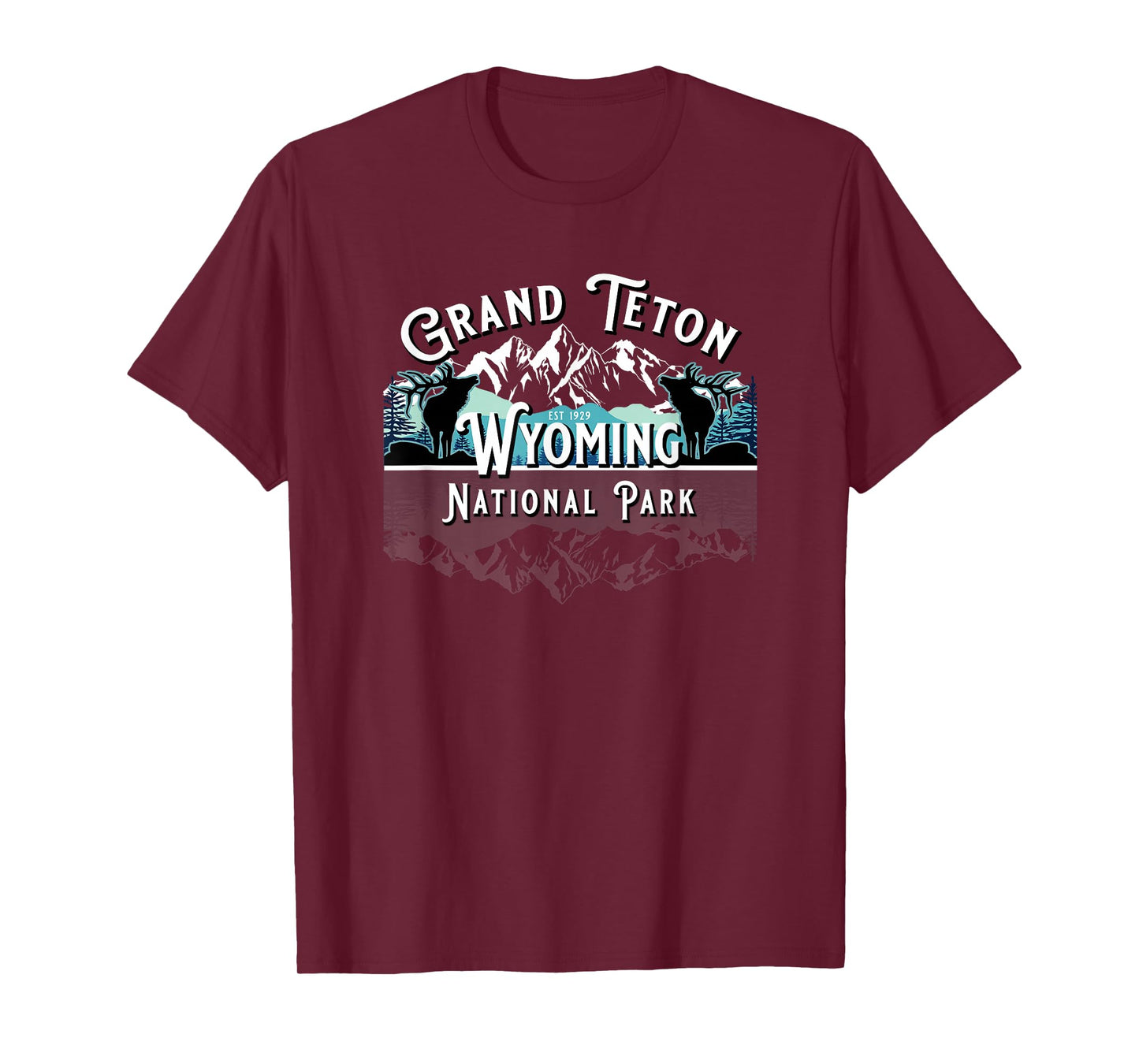 Vintage Grand Teton National Park Wyoming USA Ek Mountains T-Shirt