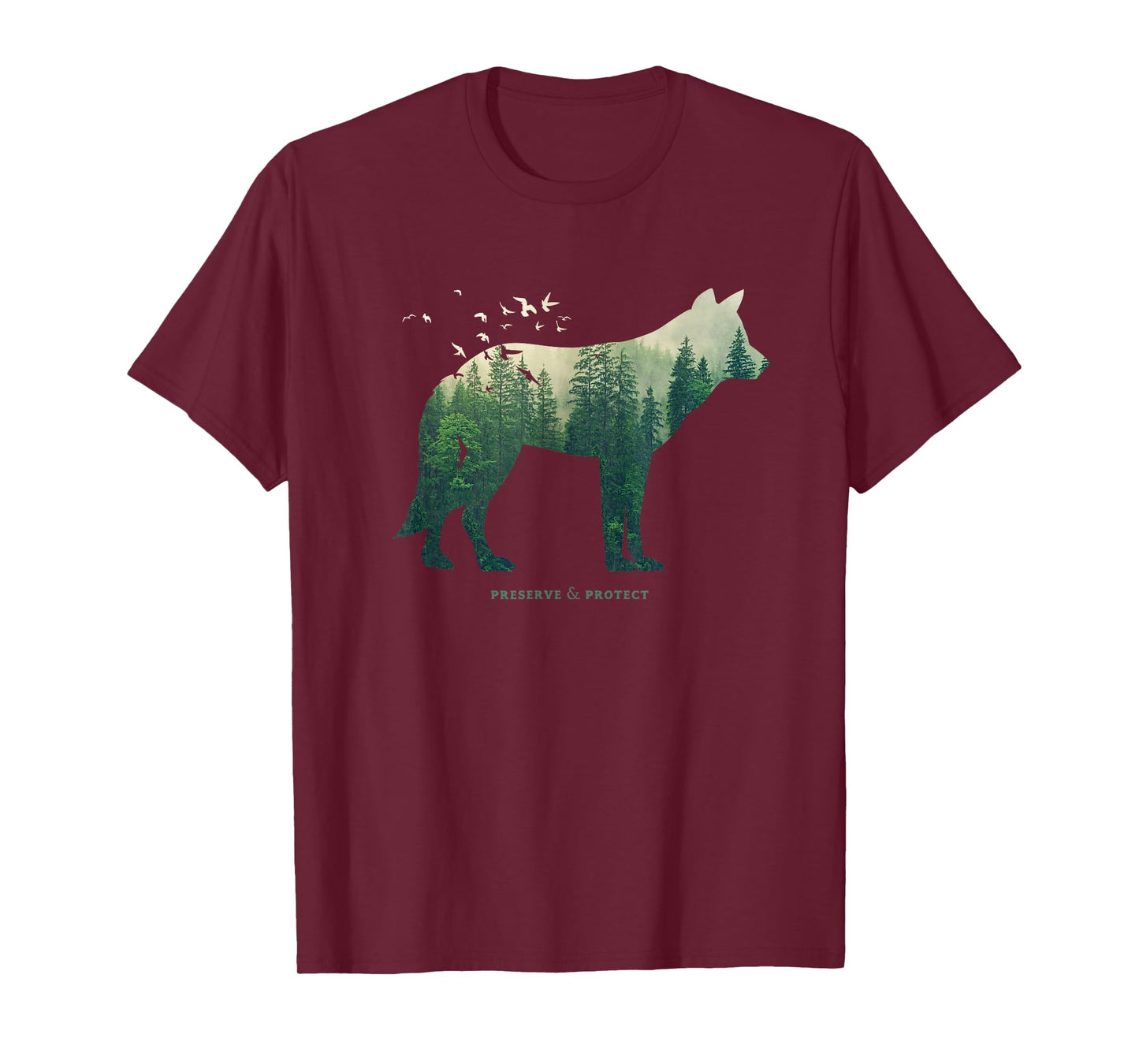 Preserve & Protect Environmental Protection Climate Protection Wolf Silhouette T-Shirt