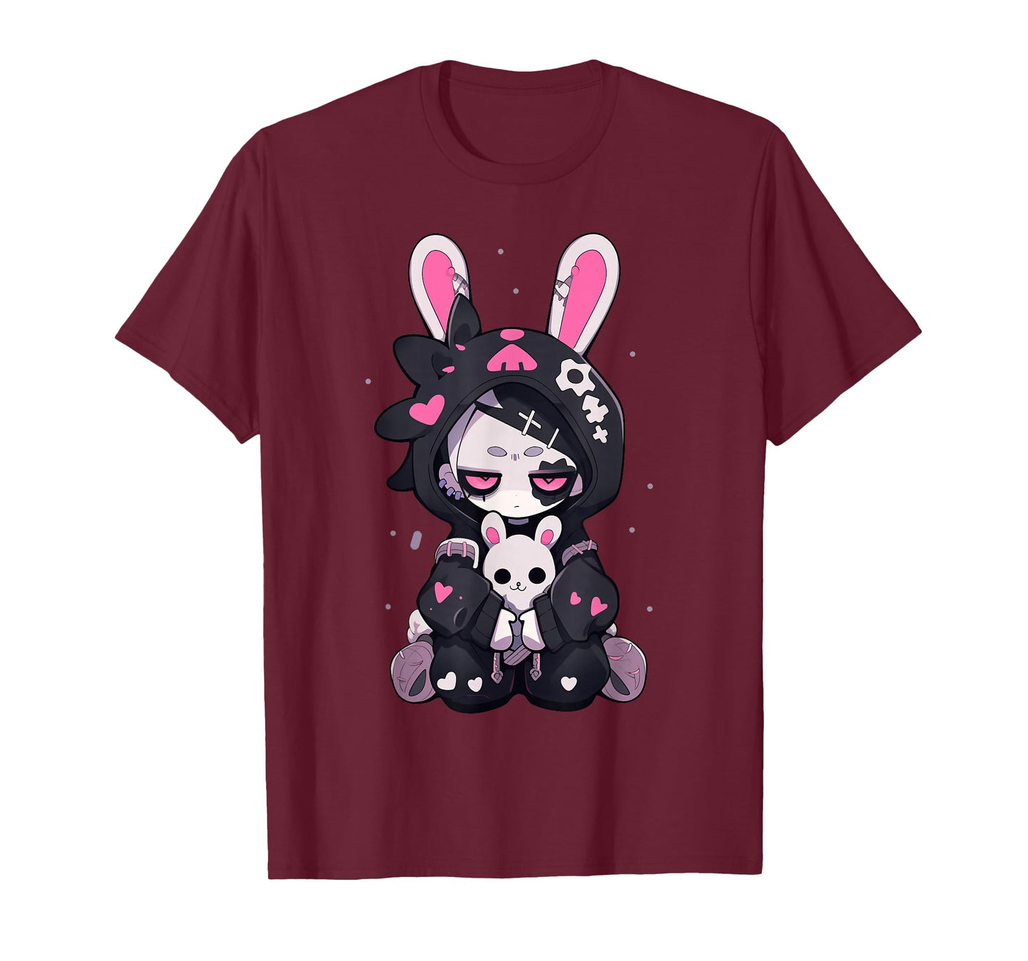 Goth Bunny Anime Girl Cute E-Girl Gothic Outfit Grunge T-Shirt
