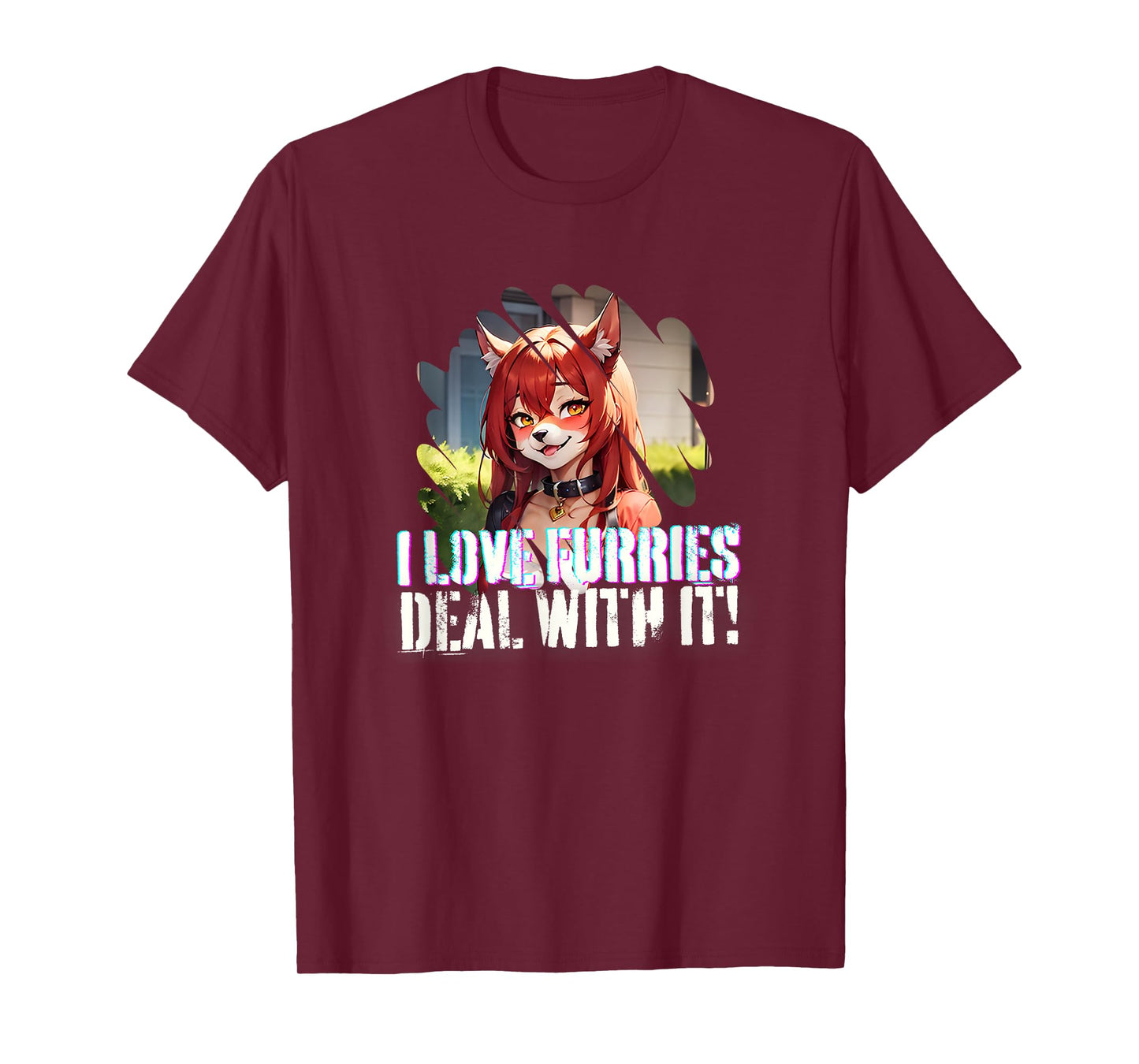 I Love Furries Furry Lover Stuff - Furry Fandom Anime Girl T-Shirt