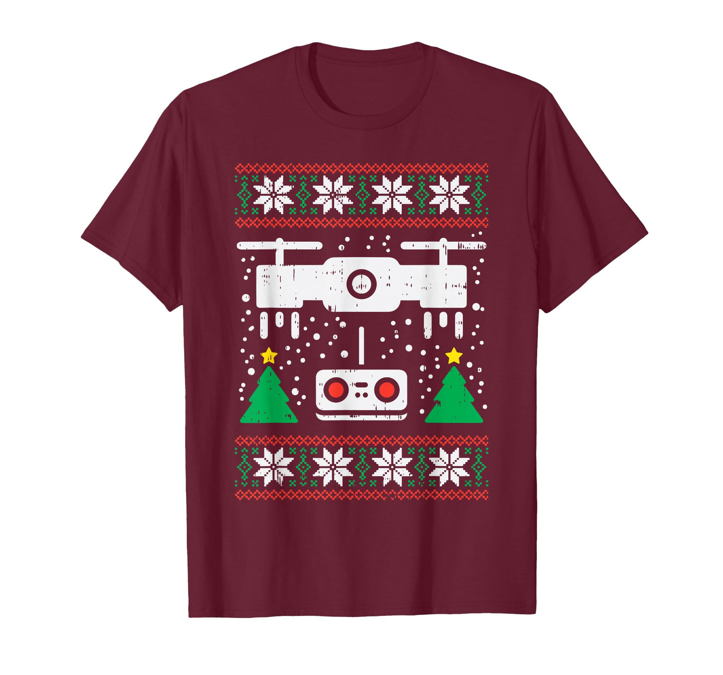 Drone Ugly Christmas Sweater Videography Photographer PJ T-Shirt