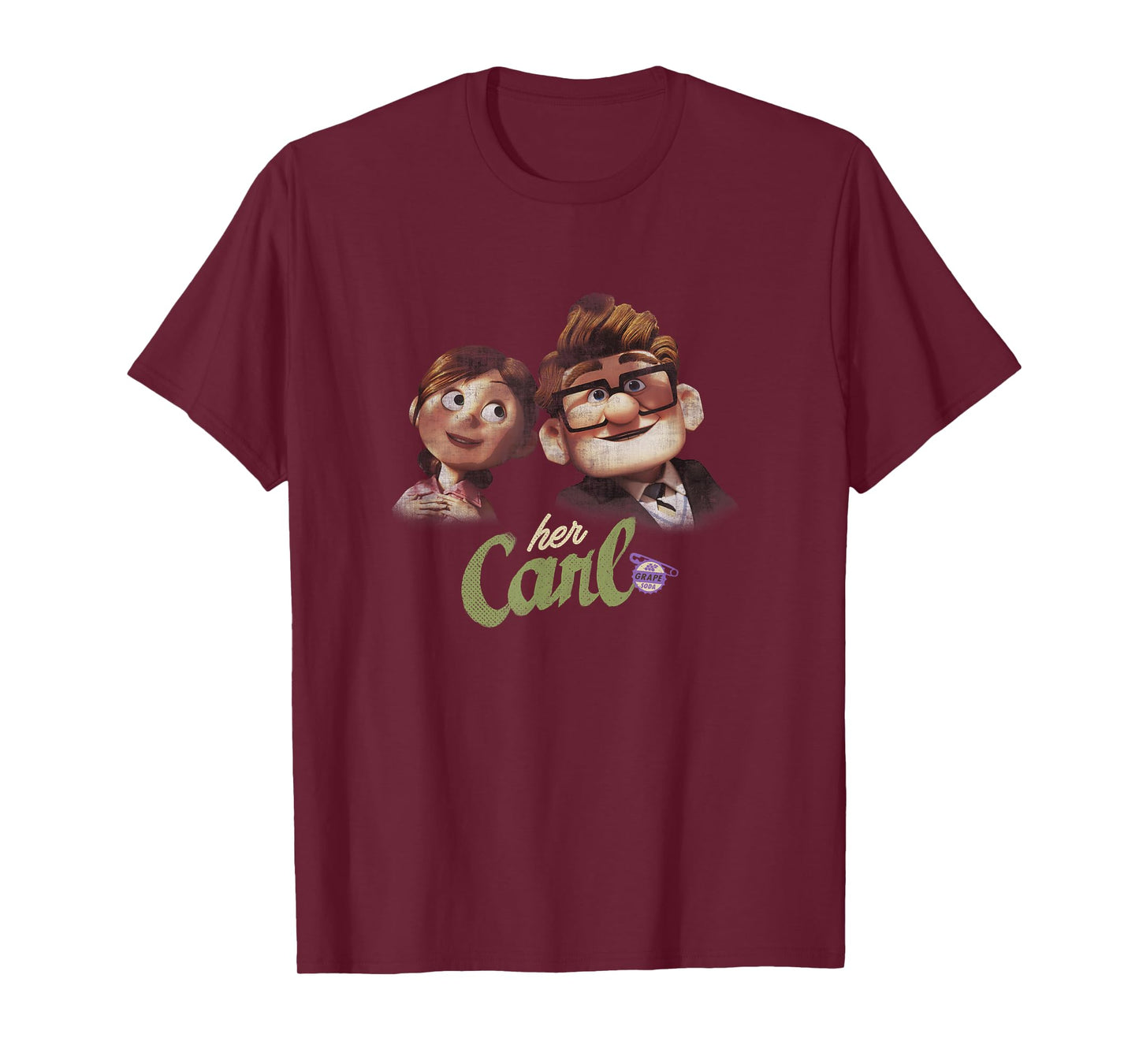 Disney Pixar Up Carl & Ellie Couple Her Carl Distressed T-Shirt