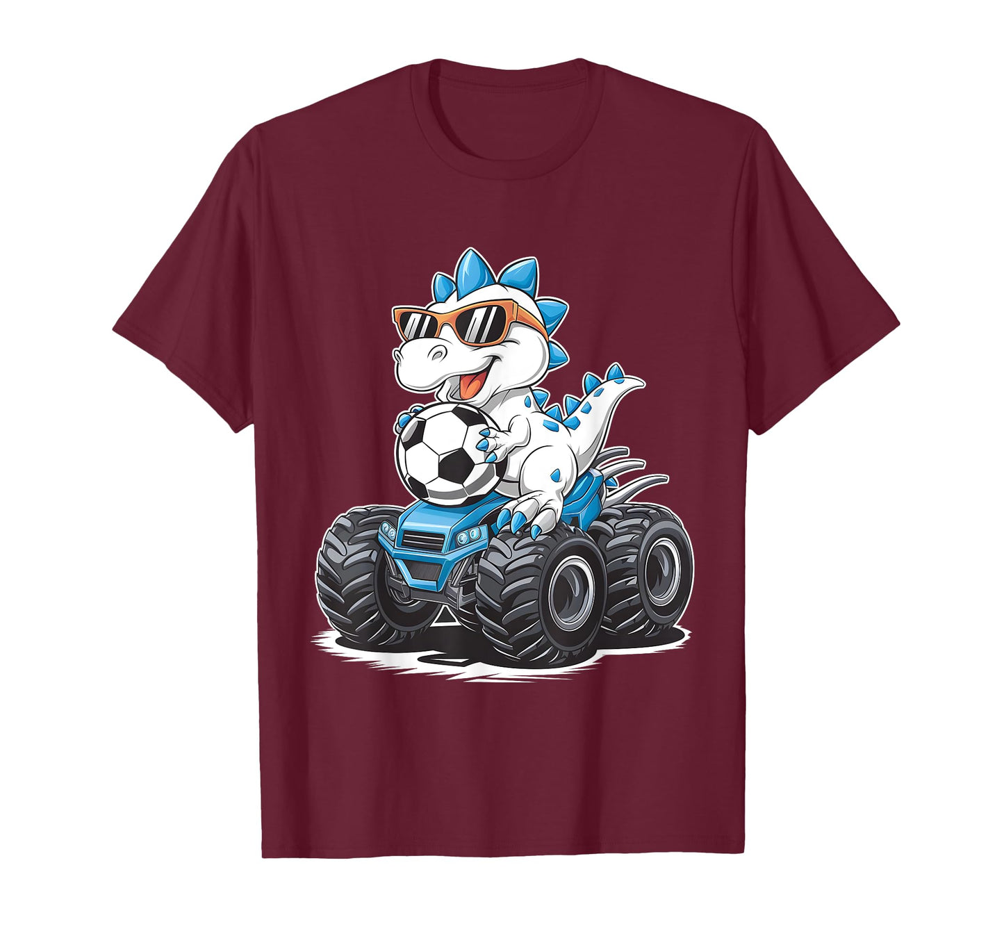 Soccer Dinosaur T-Rex Monster Truck Kids Boys Girls Funny T-Shirt