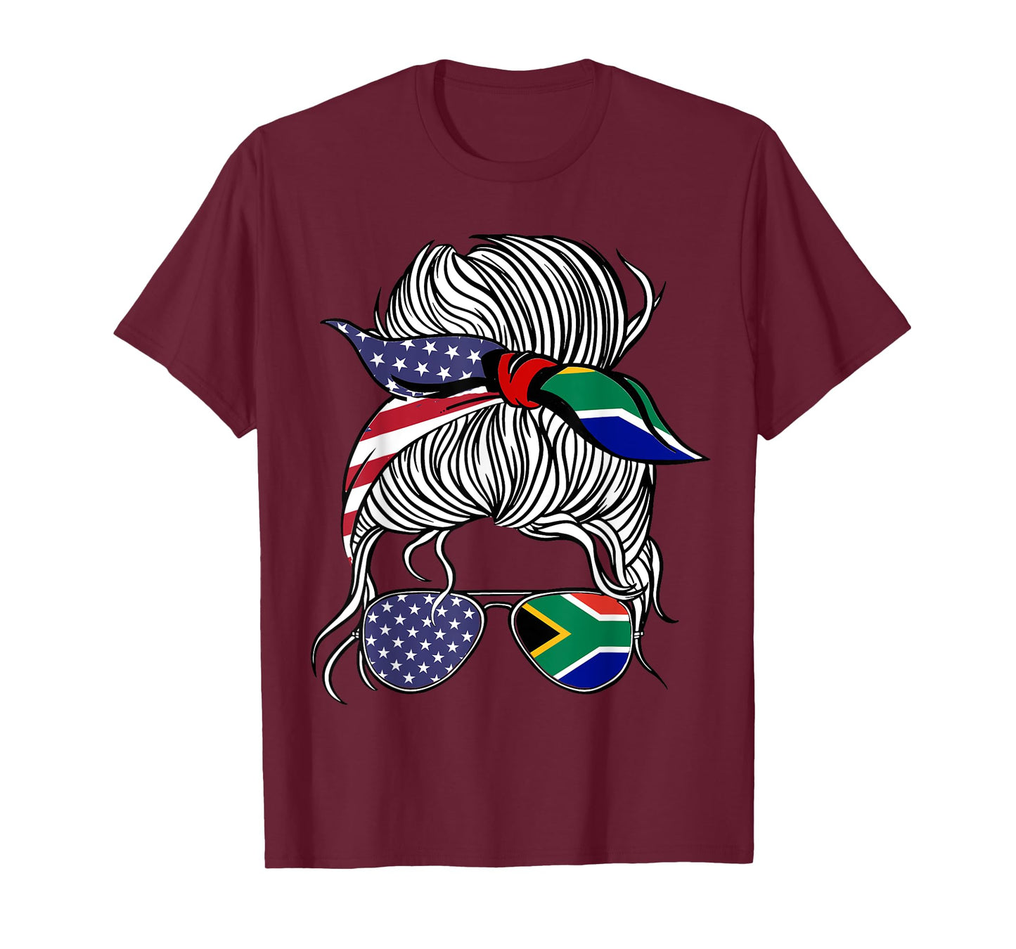 American South African Patriot Flag Women Girl Africa Grown T-Shirt