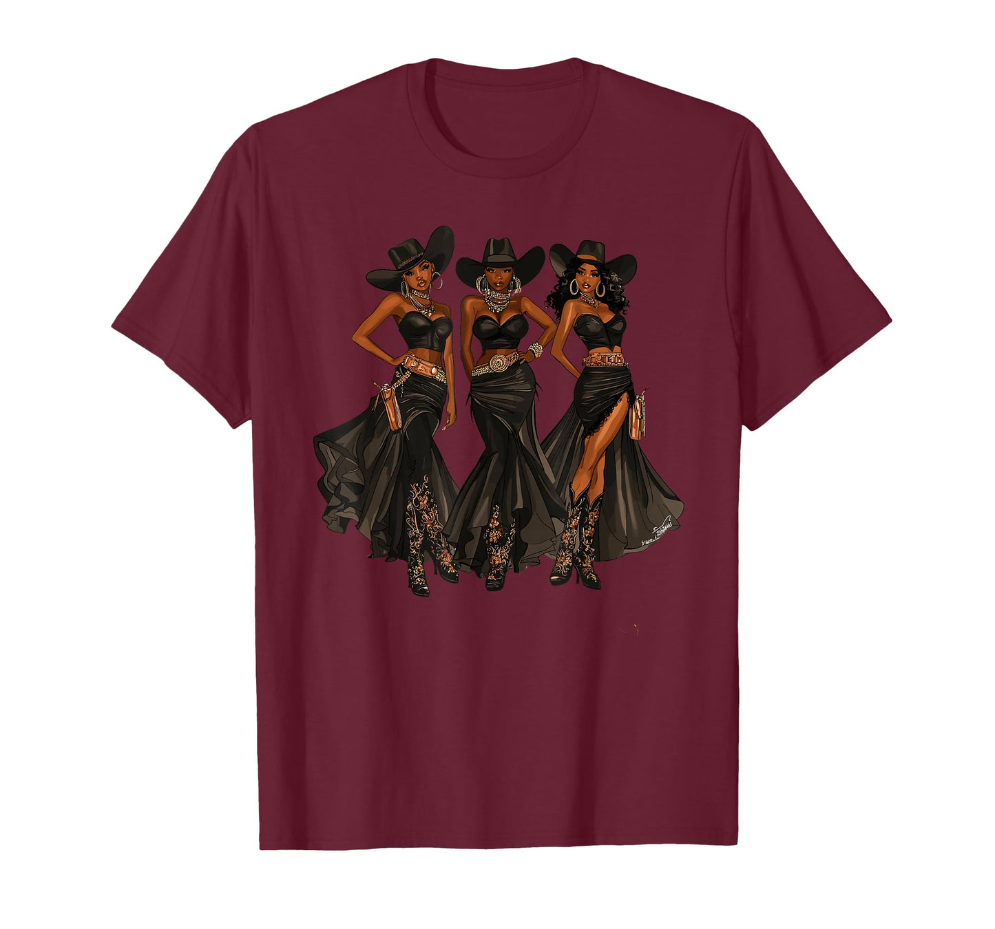 Black African American Cowgirl Western Country Texas Rodeo T-Shirt