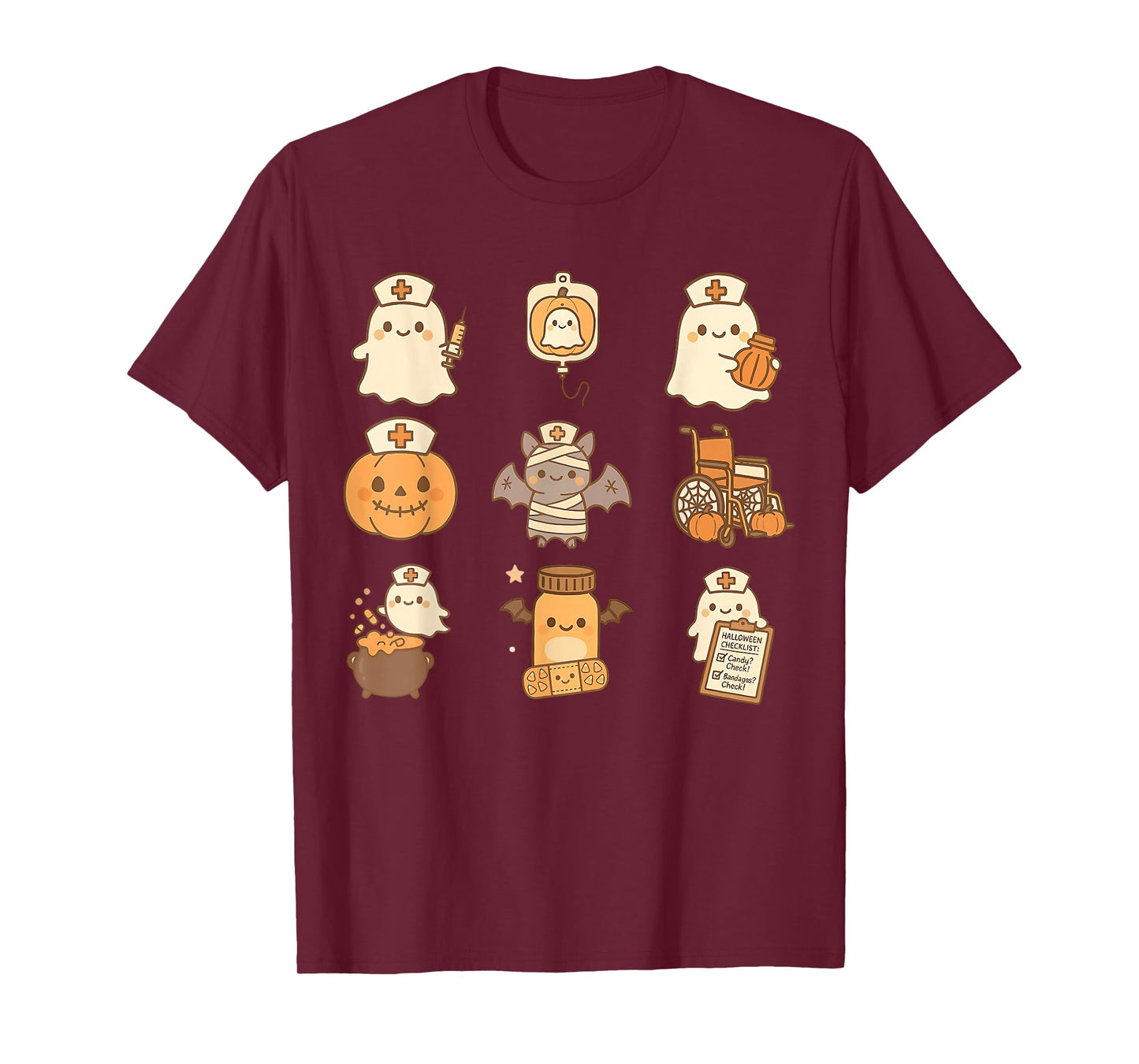 Ghost Healthcare Worker Nurse Halloween Cute Nurse T-Shirt