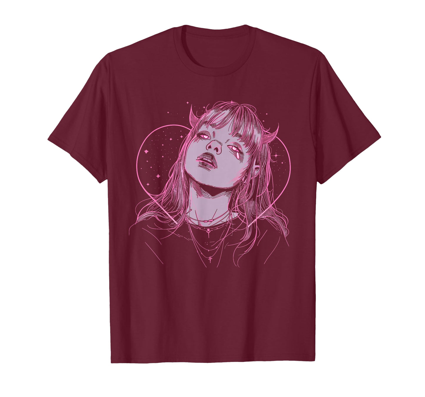 Demon Anime Girl Heart Pastel Goth Alt Pink Grunge Aesthetic T-Shirt