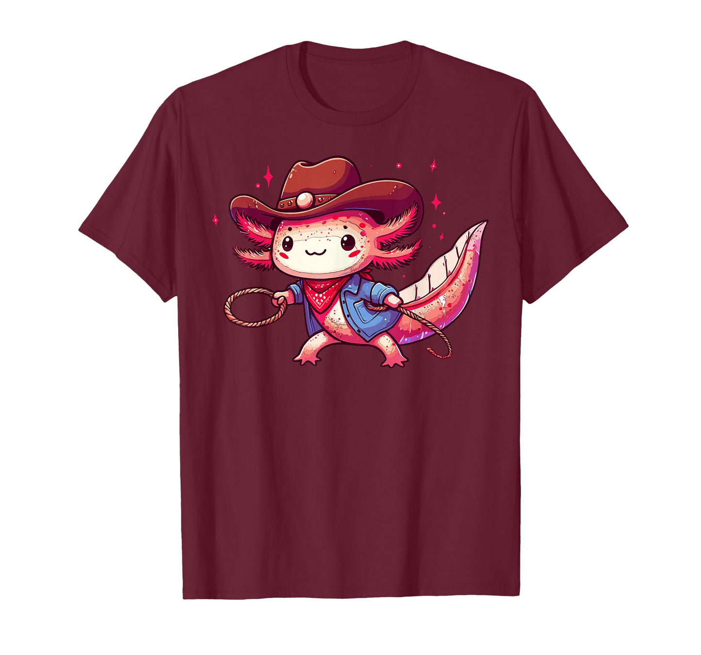 Western Rodeo Cowboy Hat Axolotl Texas Animals T-Shirt