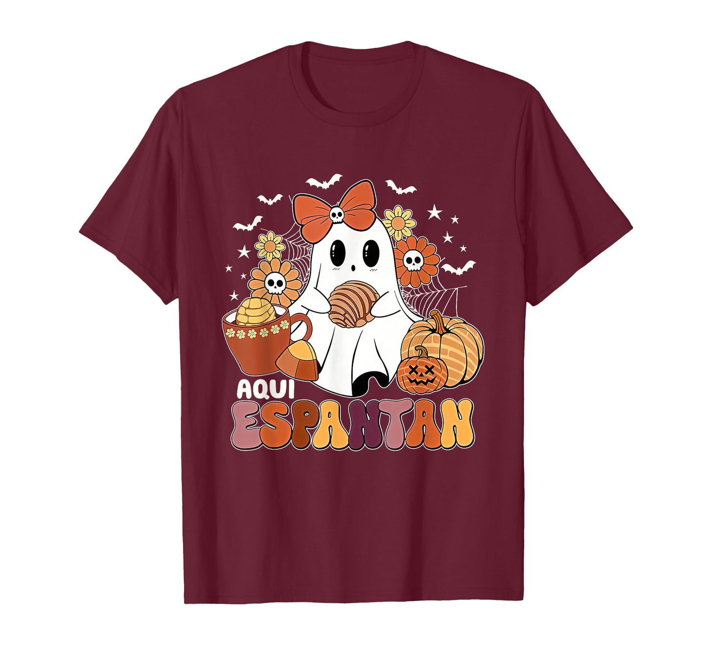 Aqui espantan Dia de Muertos Spanish Mexican Halloween Funny T-Shirt