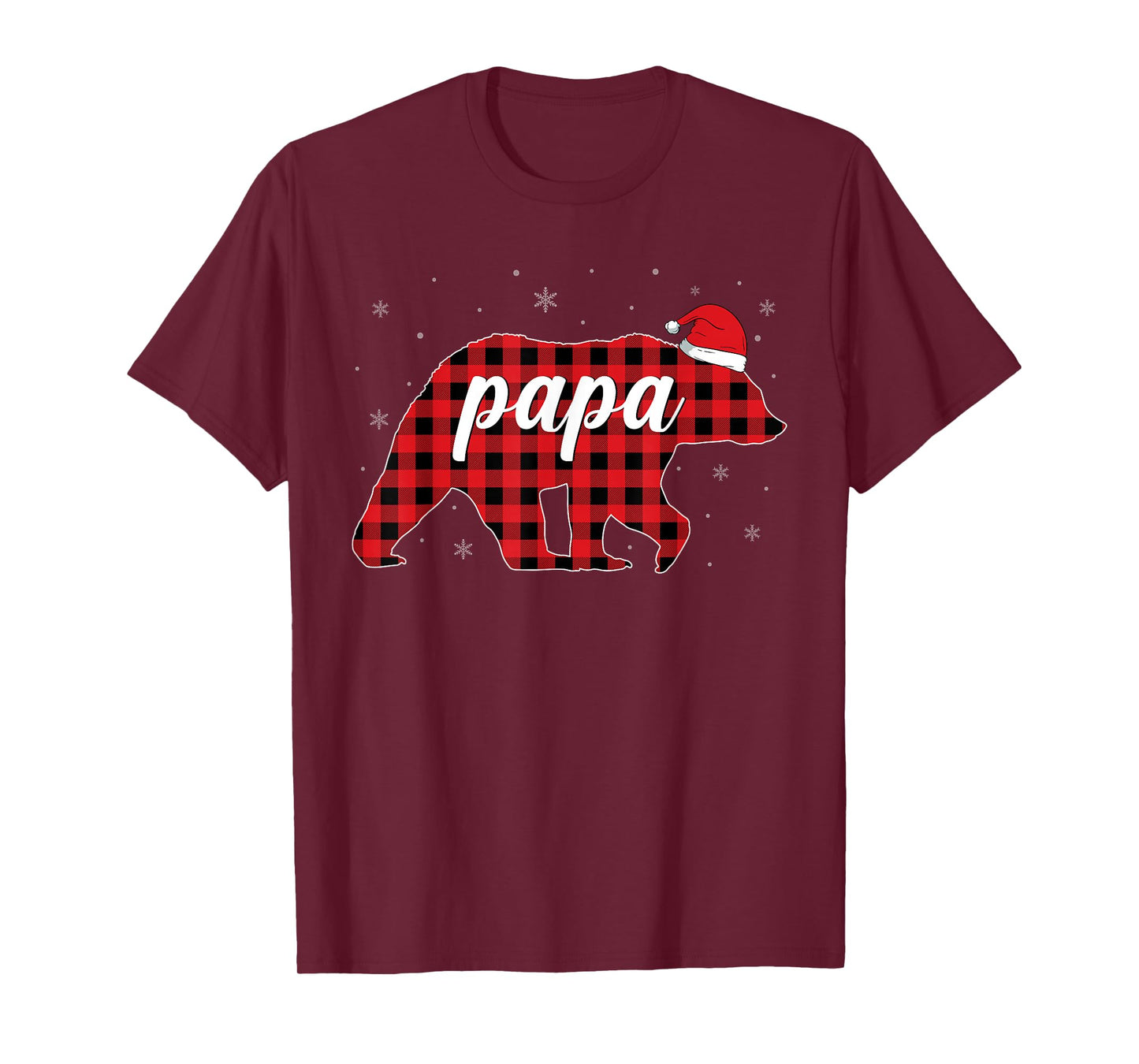 Red Plaid Bear Christmas Pajama Papa Matching Family Daddy T-Shirt