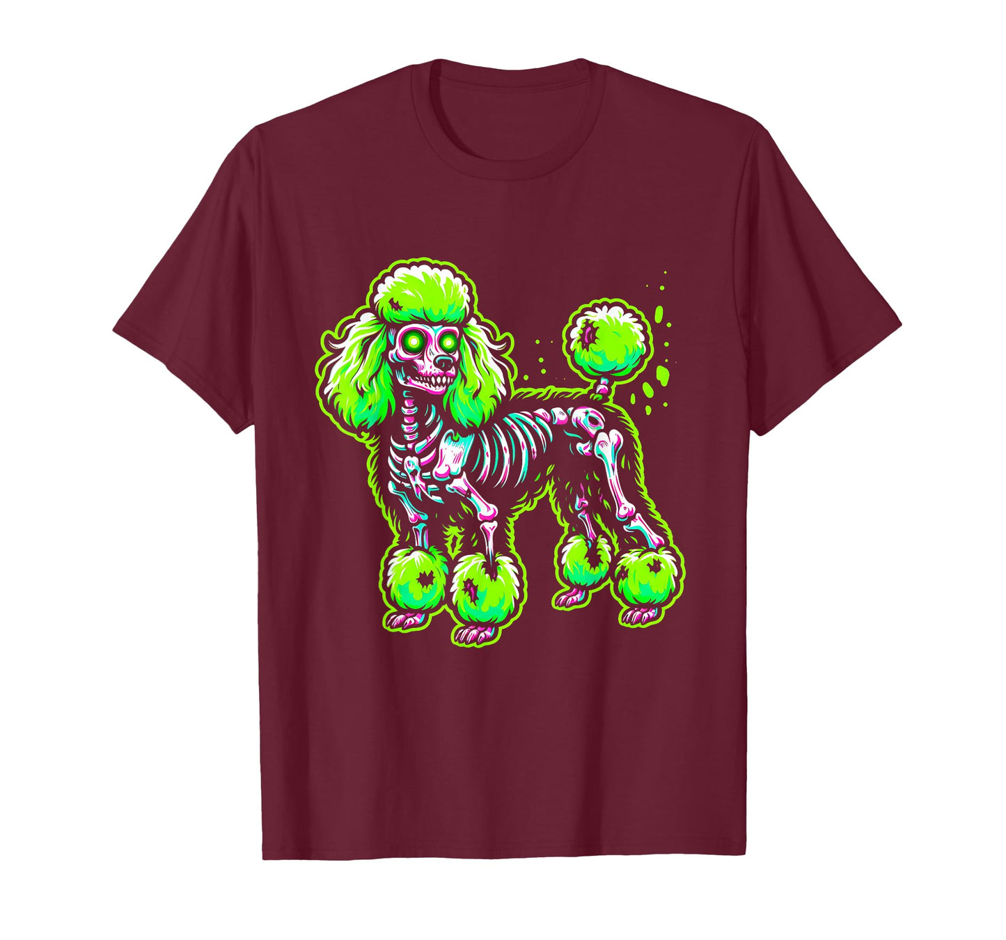 Zombie Poodle Dog Ghost Dark Halloween Horror Skeleton Gifts T-Shirt