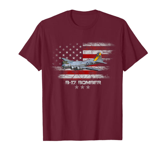 B-17 Flying Fortress World War 2 Bomber Warplane WW2 Veteran T-Shirt