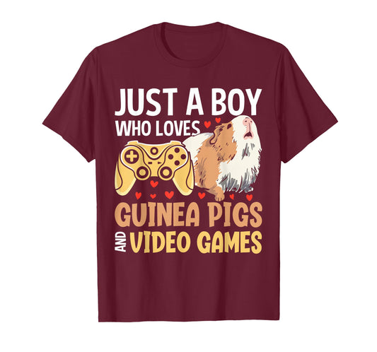 Just A Boy Who Loves Guinea Pigs And Video Games T-Shirt