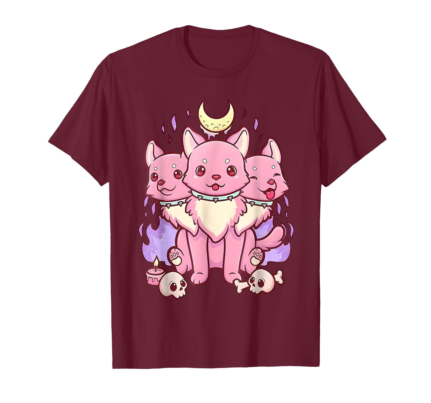 3 Headed Dog Kawaii Pastel Goth Cute Creepy Occult Cerberus T-Shirt