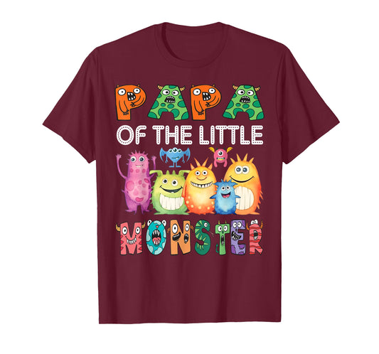 Papa Of The Little Monster Kids 1St Birthday Party T-Shirt