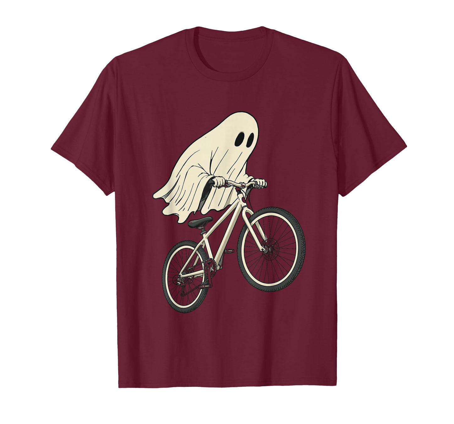 Funny Halloween Ghost Riding Bike Mountain Biking MTB T-Shirt