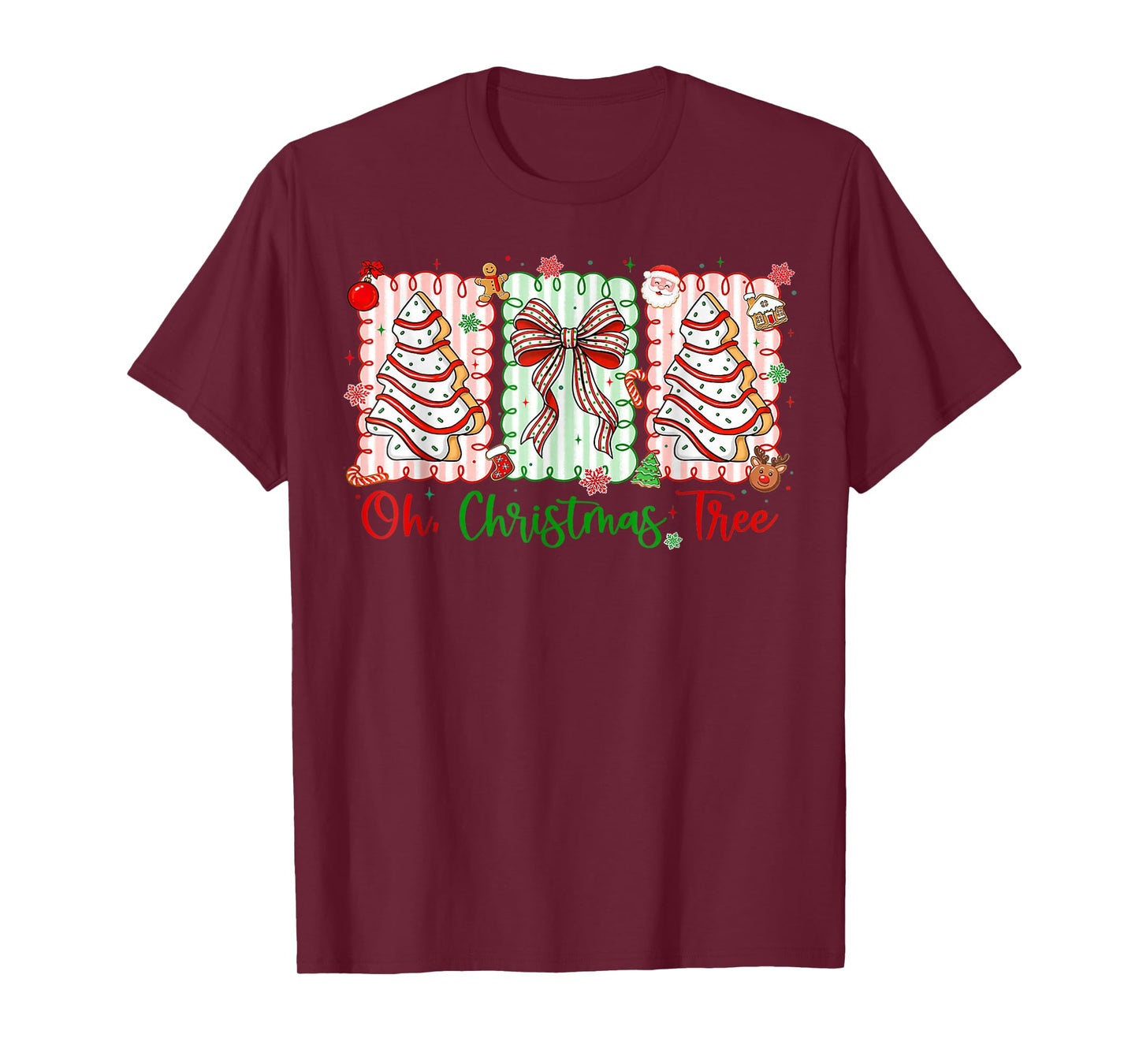 Groovy Oh Christmas Tree Cakes Debbie Becky Jen Cake Lovers T-Shirt