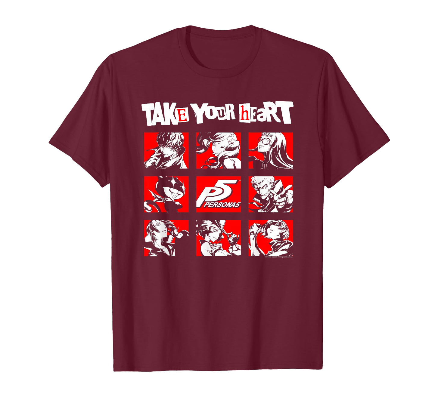 Persona 5 Take Your Heart Character Grid RPG Video Game T-Shirt